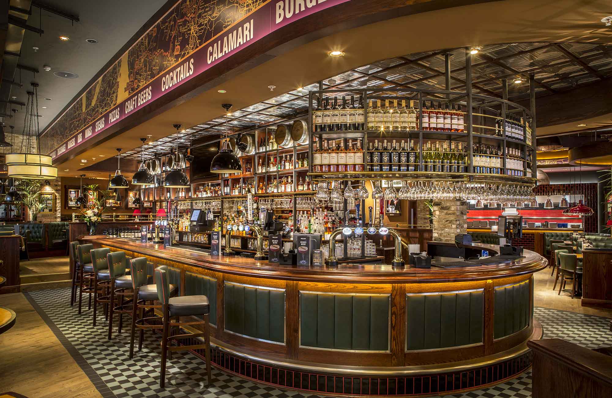 The main bar area at Coast 2 Coast, Metrocentre, Gateshead