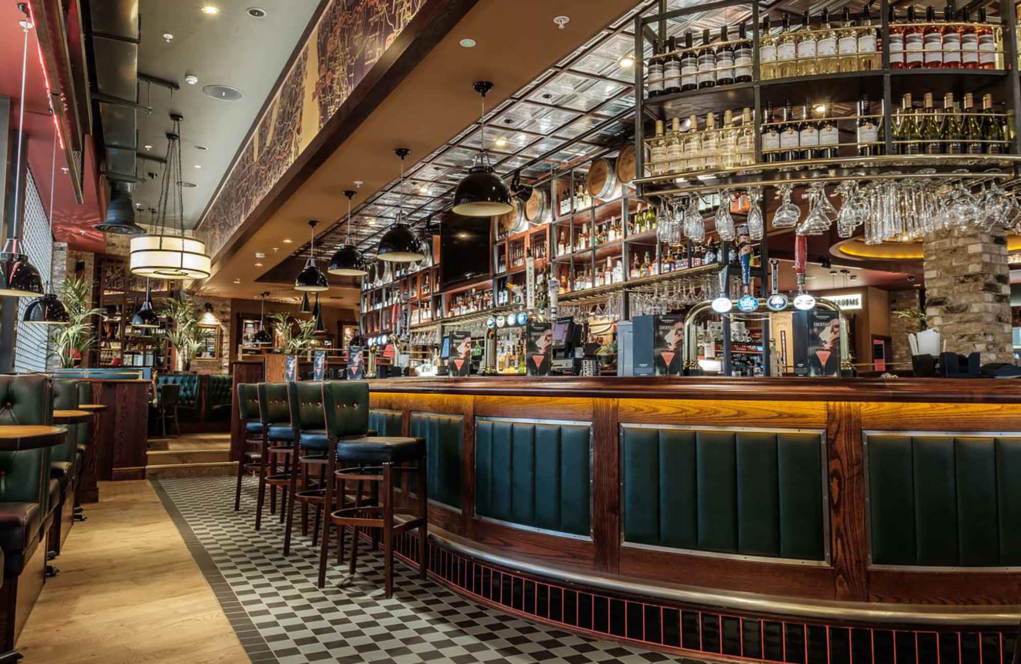 Typical bar area at Coast 2 Coast, throughout the UK