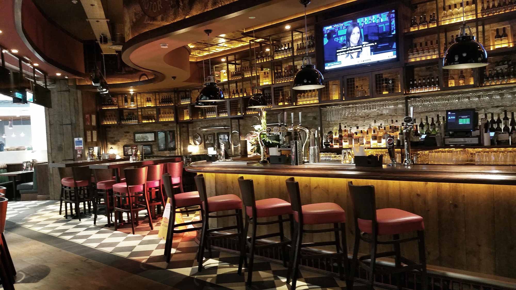Interior view of The Filling Station, East Kilbride