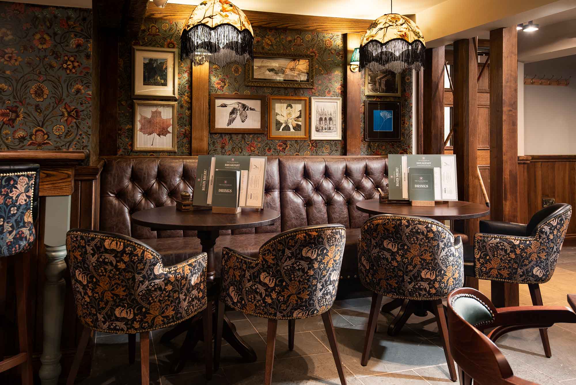 Seating area design detail at The Ullswater Inn, The Lake Disrict