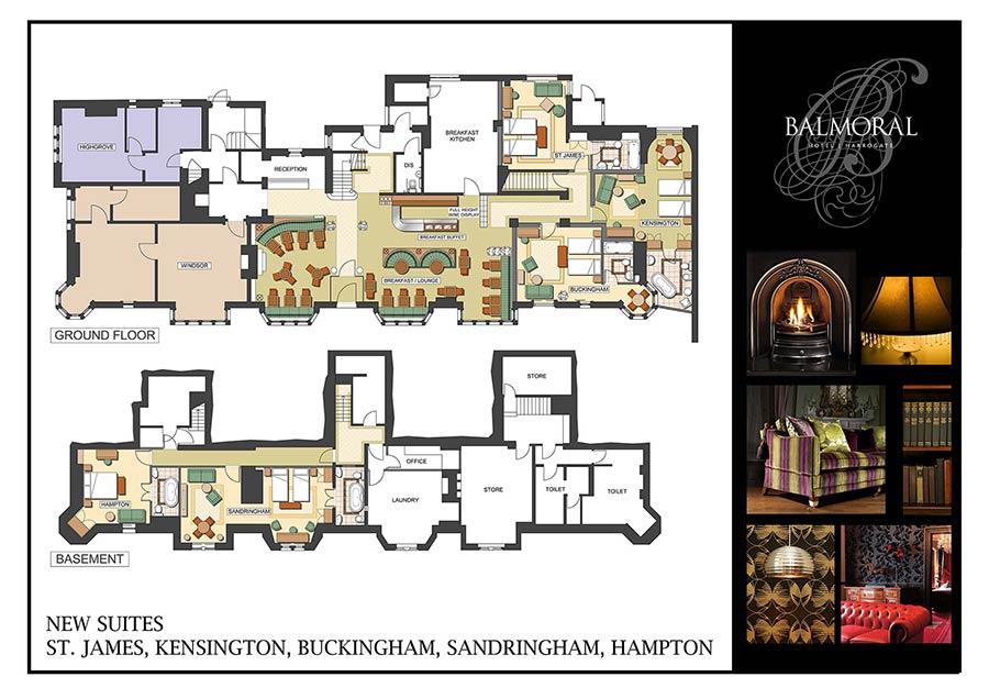 The Balmoral, Harrogate interior plan and interior design cue images