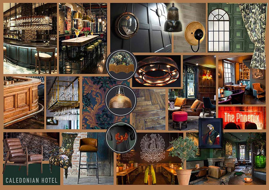 The Phoenix mood board and design cue visuals