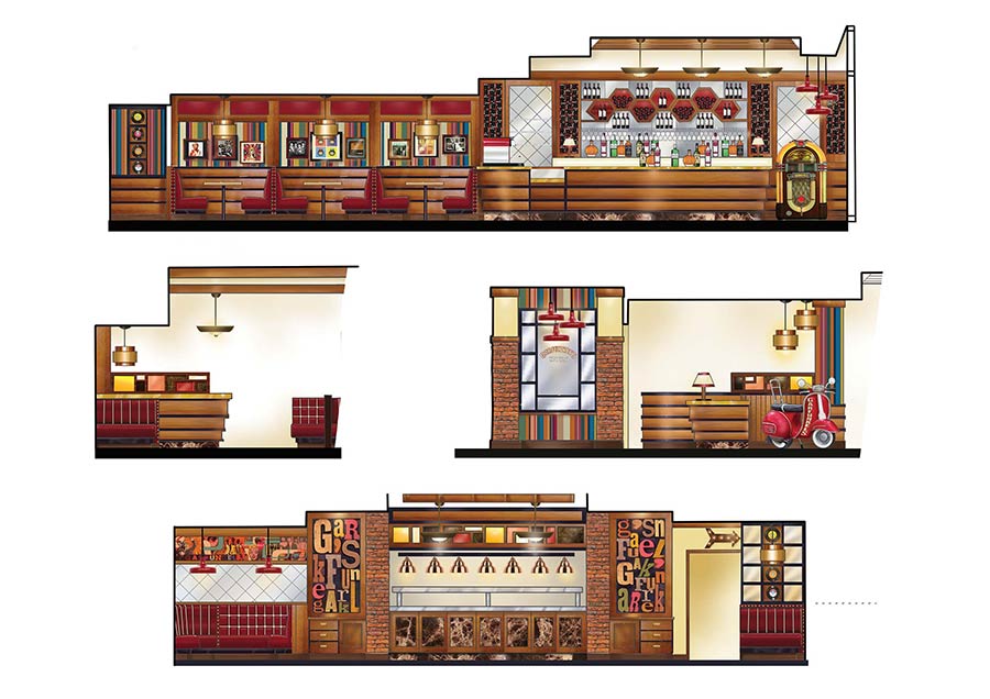 Garfunkels interior design elevations
