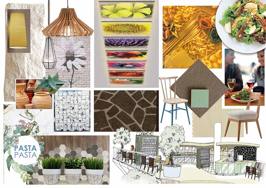 Est Est Est mood board and interior design cue visuals